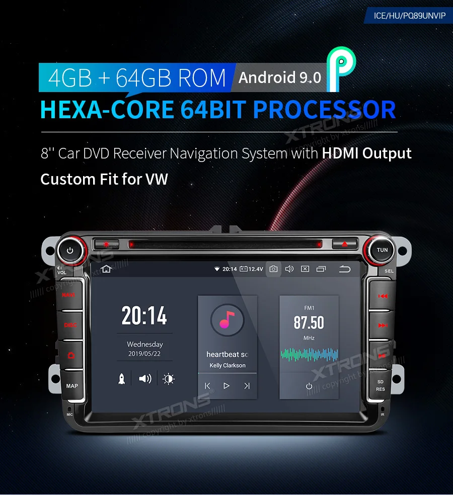 " шестиядерный 64 Гб ПЗУ Android 9,0 автомобильный стерео Мультимедийный DVD HDMI для Volkswagen Golf Passat Touran Tiguan для Skoda для сиденья