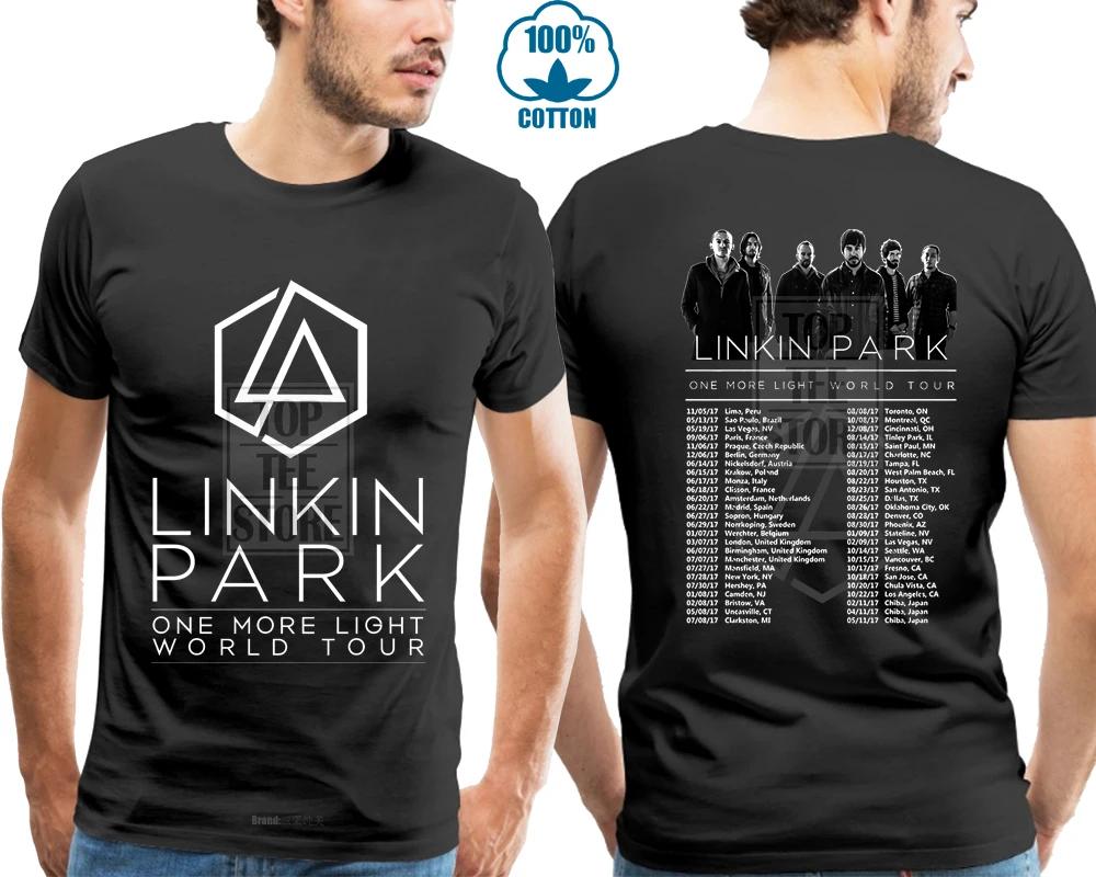 Черный Новинка, черный короткий топ, футболки, Linkin Park World Tour, футболка черного цвета, дизайн, размер S 4Xl - Цвет: Черный