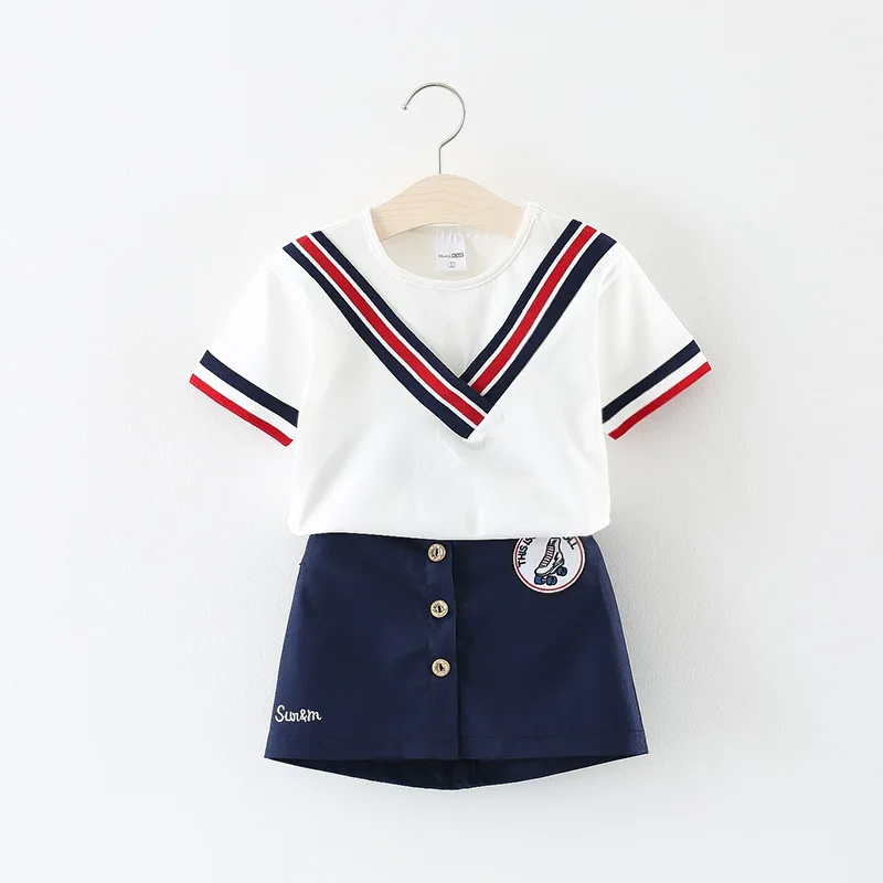 2021 комплект одежды для малыша девочек с короткими рукавами футболка + юбка 2 шт.