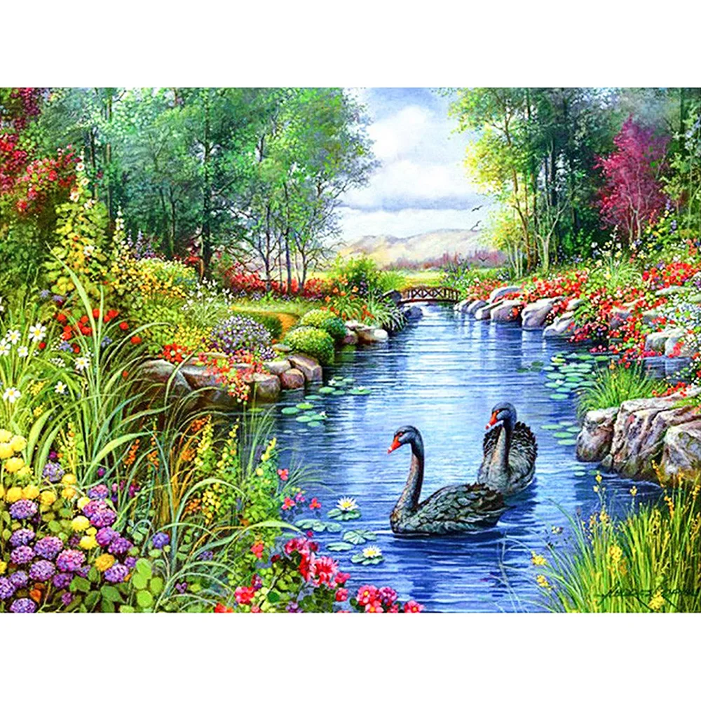 Diamond Painting Full Drill square/round River Wild Goose Mosaic DIY Cross Stitch Embroidery Home Decor | Дом и сад
