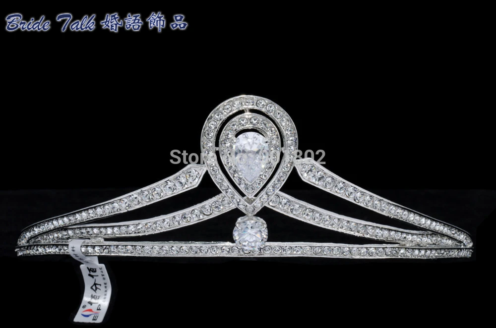 

Austrian Crystal Zircon Pageant Teardrop Tiaras Crown Headband Wedding Bridal Jewelry Accessories Free Shipping SHA8591