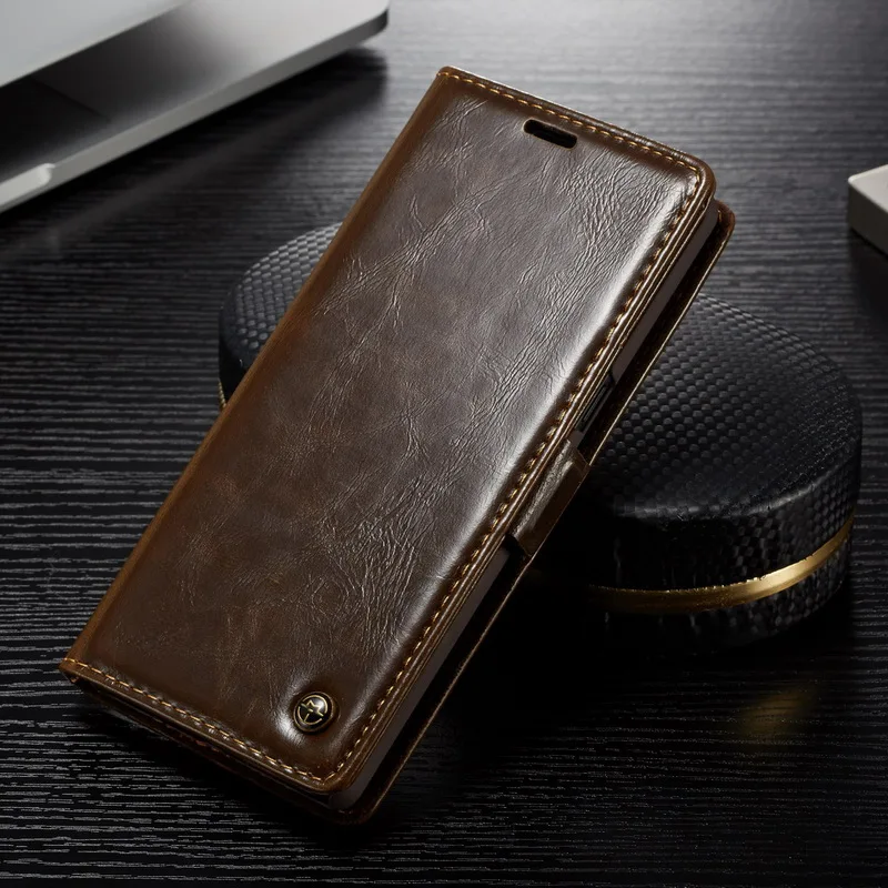 Brown Роскошный кожаный чехол-книжка для samsung Galaxy Note 8 9, Магнитный Флип-держатель для карт, чехол для samsung S9 S9 Plus Note9 Note8 - Цвет: Brown