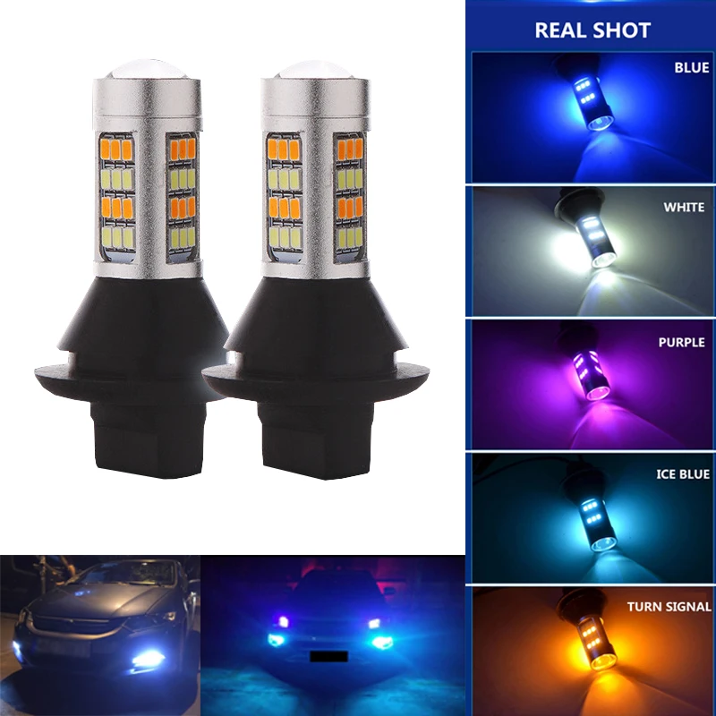 

2pcs 1156 ba15s bau15s p21w s25 7440 w21w wy21w t20 led drl daytime running light auto amber turn signal lamp LED car lights