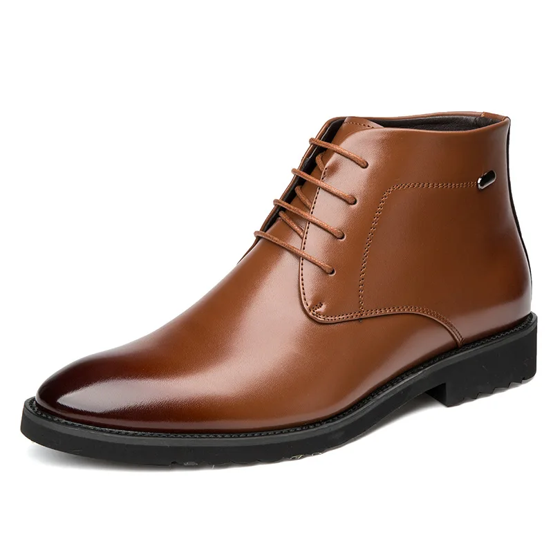 Осень зима Для мужчин мехом ботинки мартенс кружева UpPointed Toe Chelsea boots качество