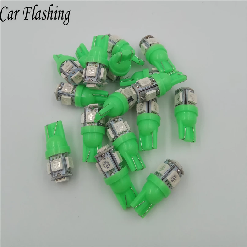 50 шт. Автомобильные светодиодные лампы 12 В T10 5050 194 168 w5w T10|12v car led lamp|led green 12vcar light |