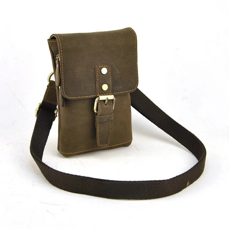 Мужская винтажная сумка через плечо из натуральной кожи женская маленький