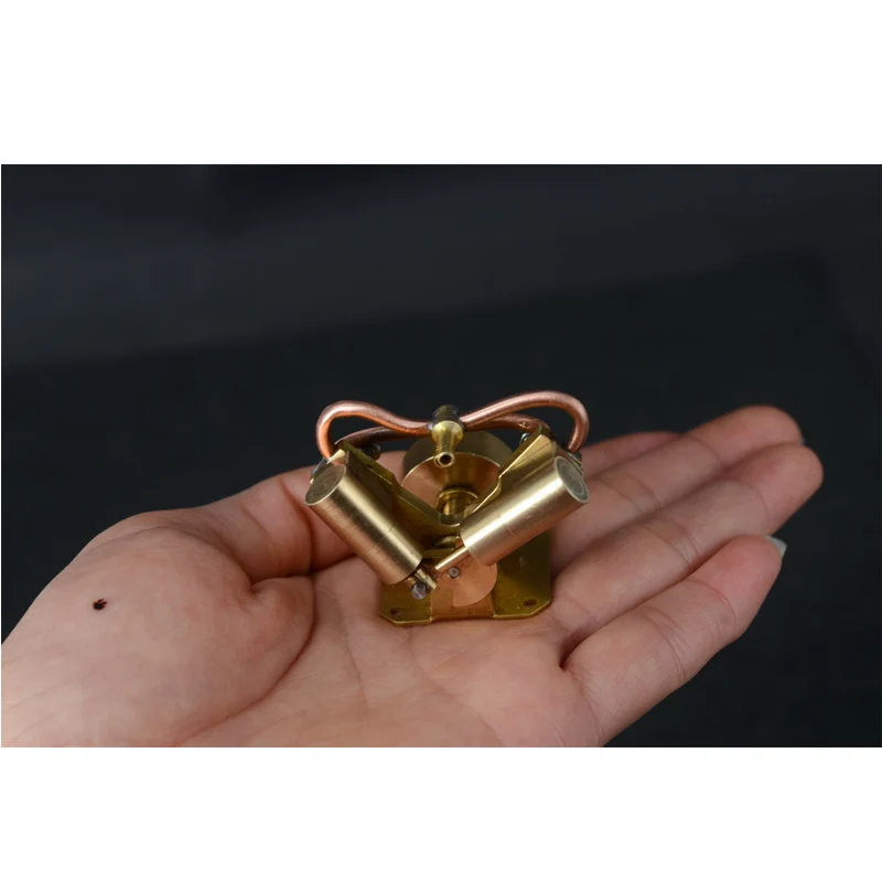 Двухцилиндровый паровой двигатель Mini V-type полностью медный | Обустройство дома
