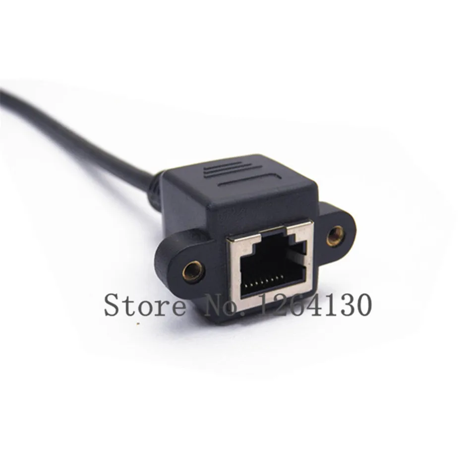 Черный 50 см RJ45 штекер гнездо Ethernet винт Панель Крепления LAN Сетевой удлинитель