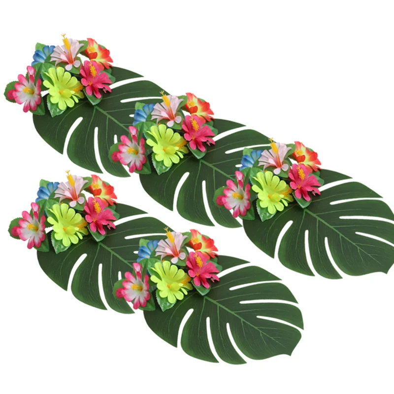 

12pcs Tropical Plant Palm Leaves Artificial Palm Leaf Green Faux Leaves Safari Leaves Hawaiian Luau Party Decorations Supplies