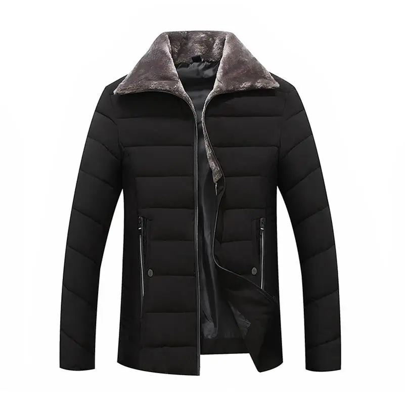 8XL 7XL 6XL Плюс Размер зимняя куртка мужская мода меховой воротник Мужская парка куртка Мужская s толстые куртки и пальто мужские зимние парки - Цвет: black