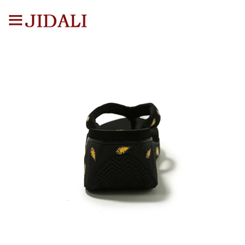JIDALI/Модная Летняя Дамская обувь на платформе женские вьетнамки на высоком каблуке 7 см из ЭВА; спортивные сандалии на танкетке Размеры 35-39