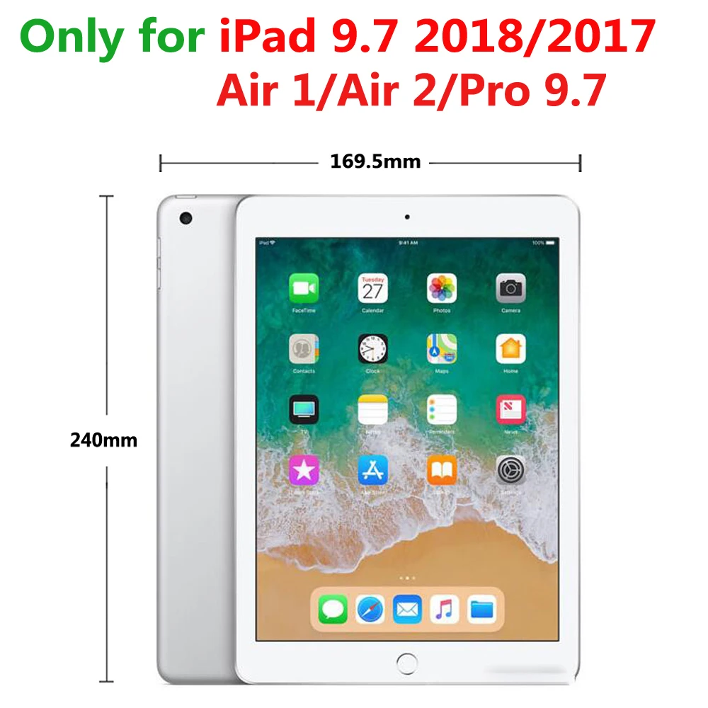 Отсоедините чехол с клавиатурой Bluetooth для нового Apple iPad 9 7 2017/2018 5 го/6 го поколения