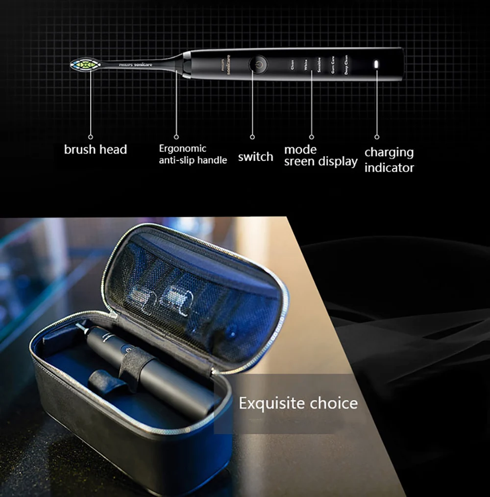 Электрическая зубная щетка PHILIPS HX9392 для взрослых беспроводная звуковая вибрация для мытья тела HX9332 обновление 31000R/M
