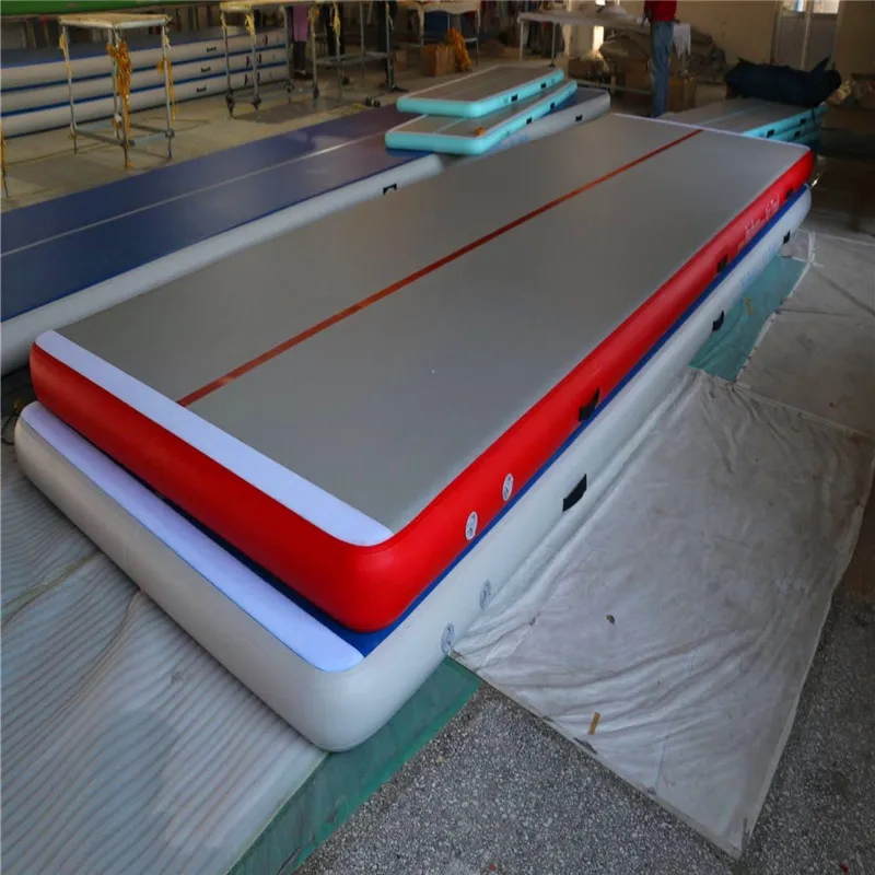 red and grey Насос, 6 м, 7 м, 8 м надувная воздушная дорожка гимнастика надувная воздушная дорожка Акробатический коврик тренажерный зал AirTrack для продажи - Цвет: red and grey