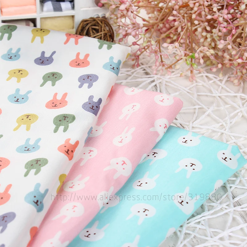 Хлопковая ткань с принтом кролика Лоскутные материалы для шитья стеганое одеяло