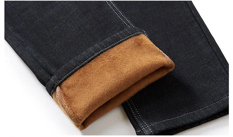 Зимние флисовые мужские джинсы больших размеров 9XL 10XL, брюки больших размеров, плотные теплые джинсы 48, 50, 52, эластичные 8XL черные брюки для мужчин, 150 кг