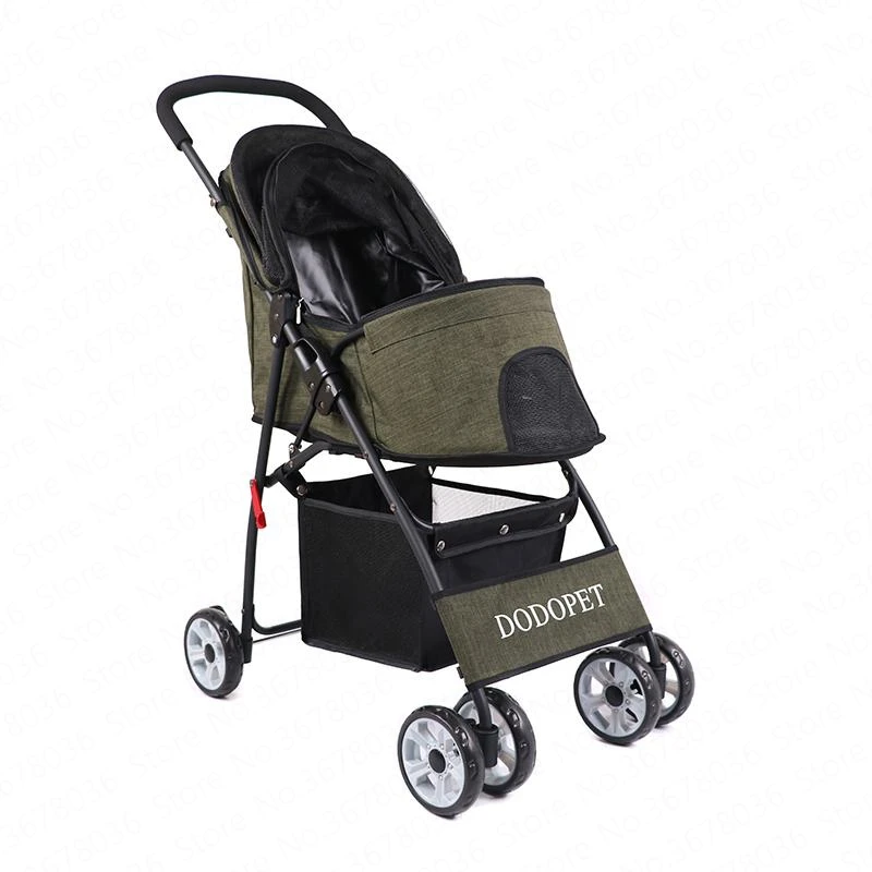 

17% High Quality Pet Stroller for Small Teddy Lightweight Four Wheels Dog Stroller Dog Carrier Portable Folding Cat Stroller