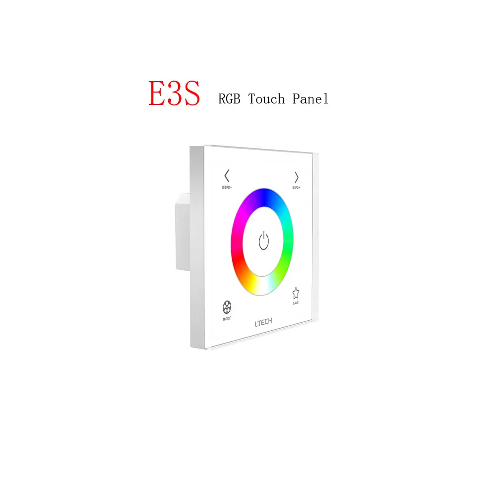 LTECH E1 E1S Dimming/ E2 CT/ E3 E3S RGB Touch Panel Wall Mount Dimmer DC12-24V Input 4A*2CH Output Switch Controller | Лампы и