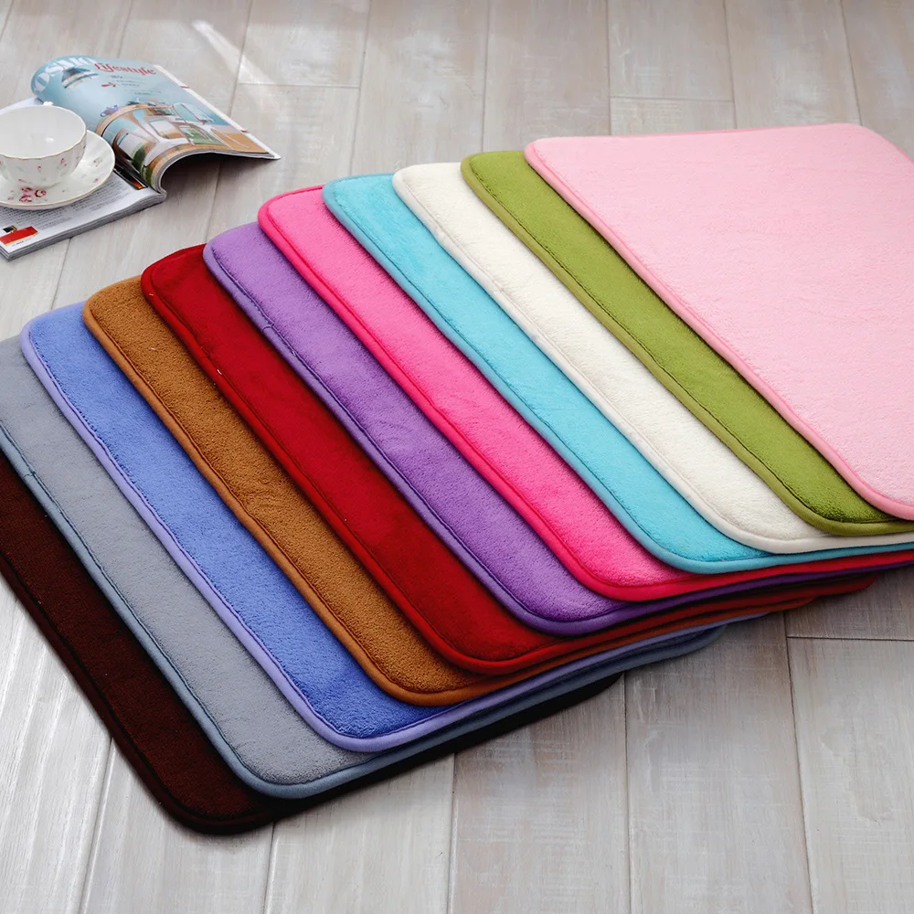 

Coral New Fashion Memory Foam Carpet Home Bathroom Skid Resistance Mat Water Absorption Door Floor Mat Free