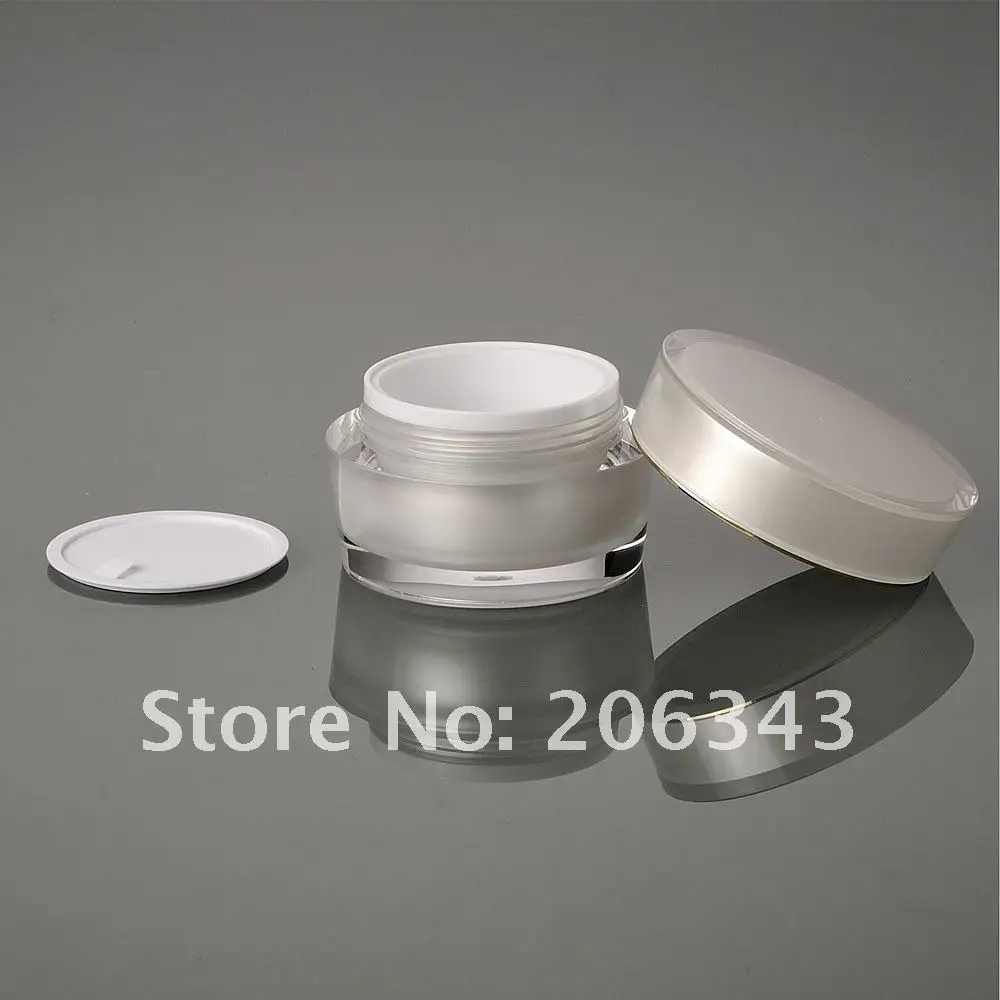 50 г Акриловая банка для крема в форме конуса грушево белого цвета косметическая