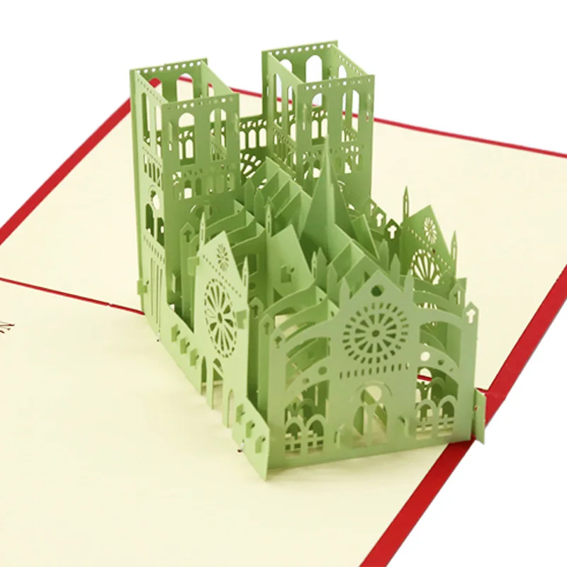 Notre Dame de Paris2 Нотр-Дам де Пари миниатюры день рождения 3D карты Карта мира аттракционы деловые приглашения карты мальчик подарки туристическая открытка - Цвет: Notre Dame de Paris2