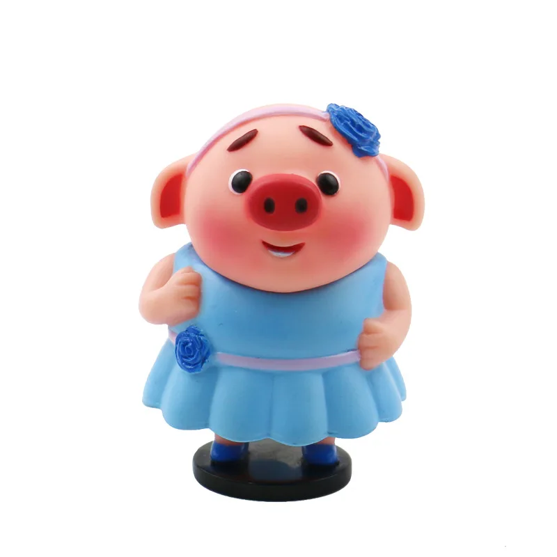 Piggy Girl Blue Милые украшения для приборной панели автомобиля мультфильм детские игрушки со свинками для автомобиля украшения Забавная фигурка кукол автомобильный аксессуар авто интерьерный орнамент подарки - Название цвета: Piggy Girl Blue