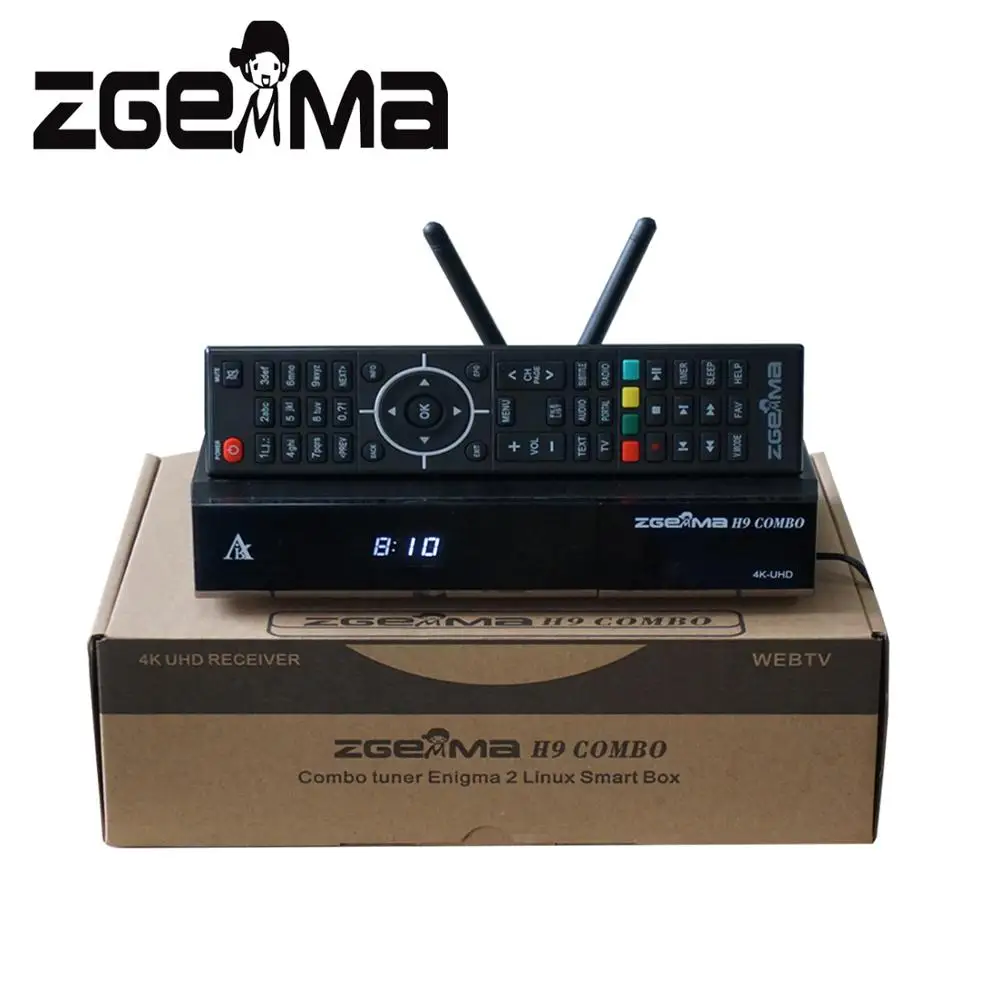 2 шт./лот лучший новый DVB S2X + T2/C тюнеры ZGEMMA H9COMBO 4K UHD TV Box Linux OS Enigma2 H.265/HEVC * WiFi Ci