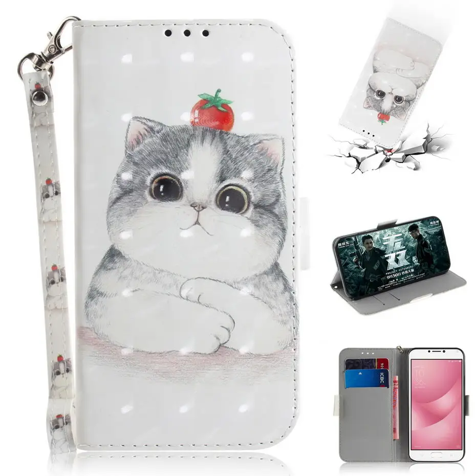 Milyssi флип чехол для ASUS Zenfone 3 4 5 5z MAX Plus ZC520TL ZC554KL ZB570TL ZS620KL Pro(M1) ZB601KL кожаный бумажник чехол для телефона