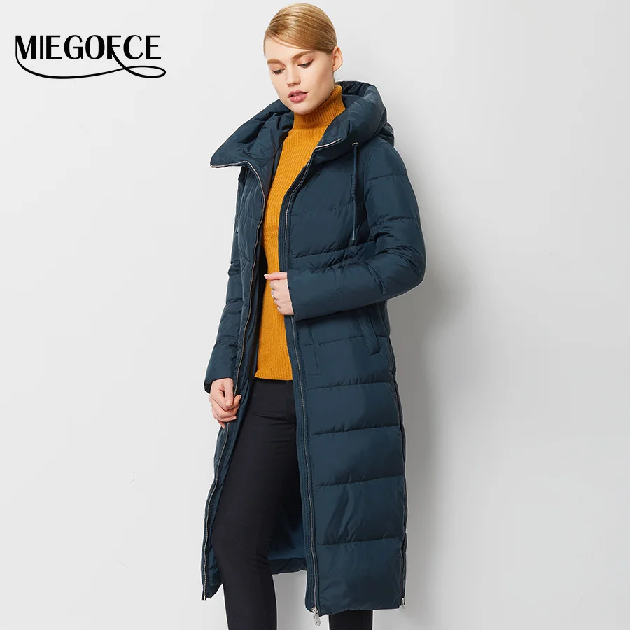 Новая Зимняя Коллекция MIEGOFCE 2016 Женский Зимний Пуховик Длинная Теплая Женская