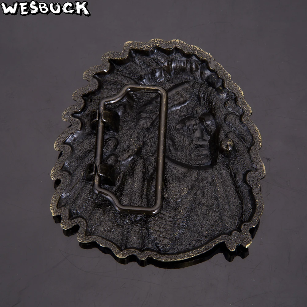 WesBuck бренд западный Индеец с металлической пряжкой на ремне в Посеребренная