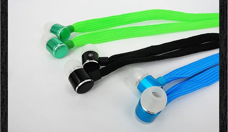 7 Цвета Металла Шнурки Наушники 3.5 ММ Стерео Разъем Для Мобильных Телефонов