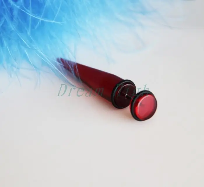 

HENGKE Jewelry sold separately transparent ear piercing red ear expander body Piercing 100pcs/lot Promitional Gift