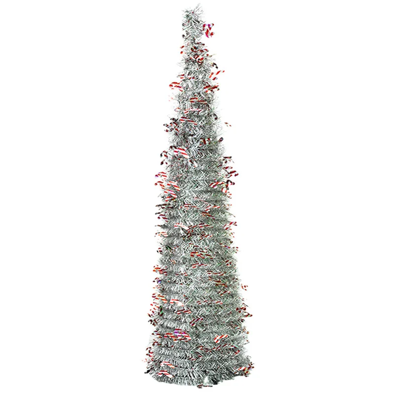 

Christmas Tree Decoration Simulation Christmas Tree Plastic Stand Shiny Holly Leaves Green Tree With Reflective Sequins