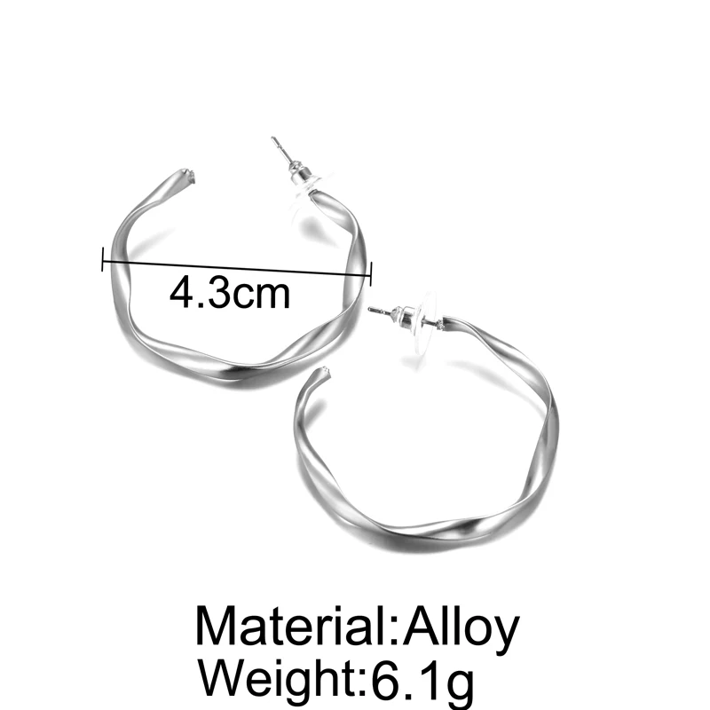 Богемные массивные преувеличенные простые серьги в стиле панк Золотые круглые