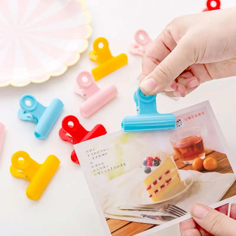 1 шт. цветной пластиковый круглый зажим для хвоста Офисная папка заметок