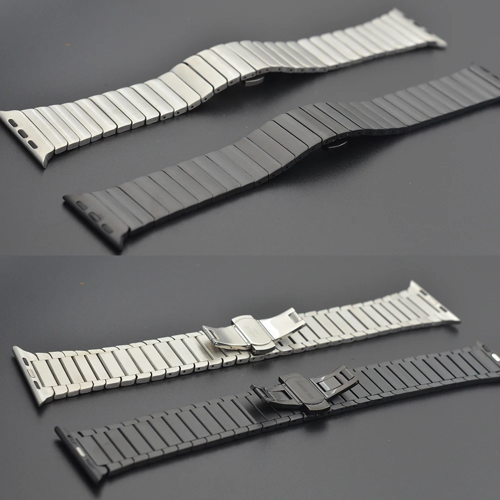 Uebn ремешок для Apple Watch 42 мм 38 застежка-бабочка Нержавеющая сталь ссылка браслет