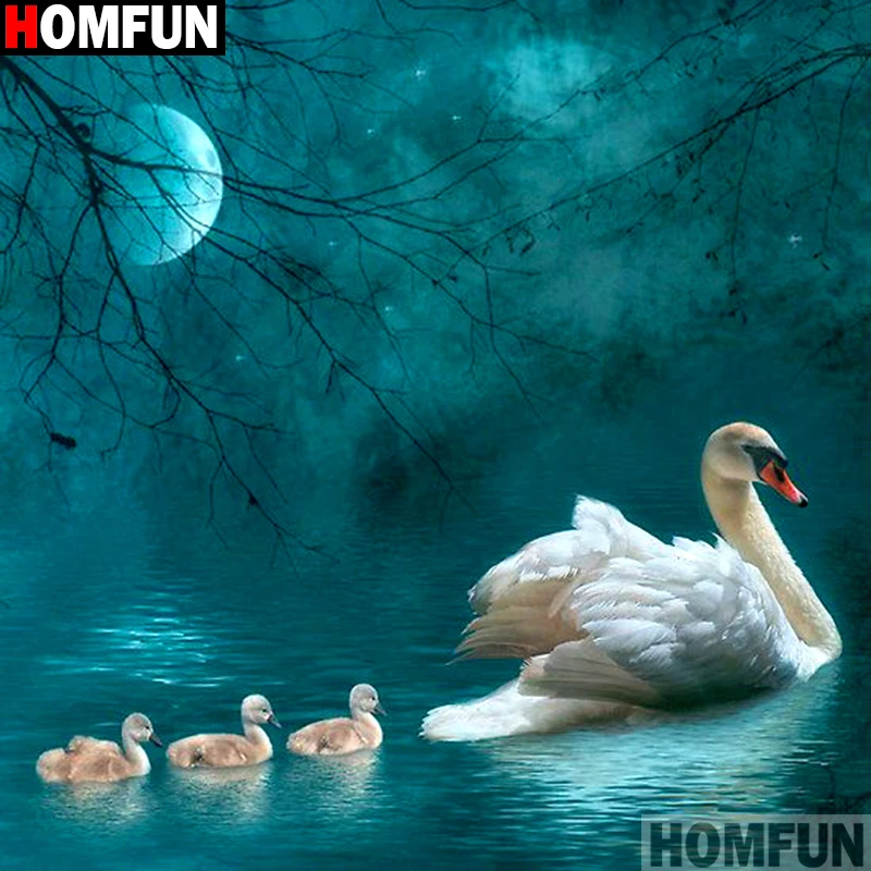 

HOMFUN Full Square/Round Drill 5D DIY Diamond Painting "Animal Goose" 3D Embroidery Cross Stitch 5D Decor Gift A14338