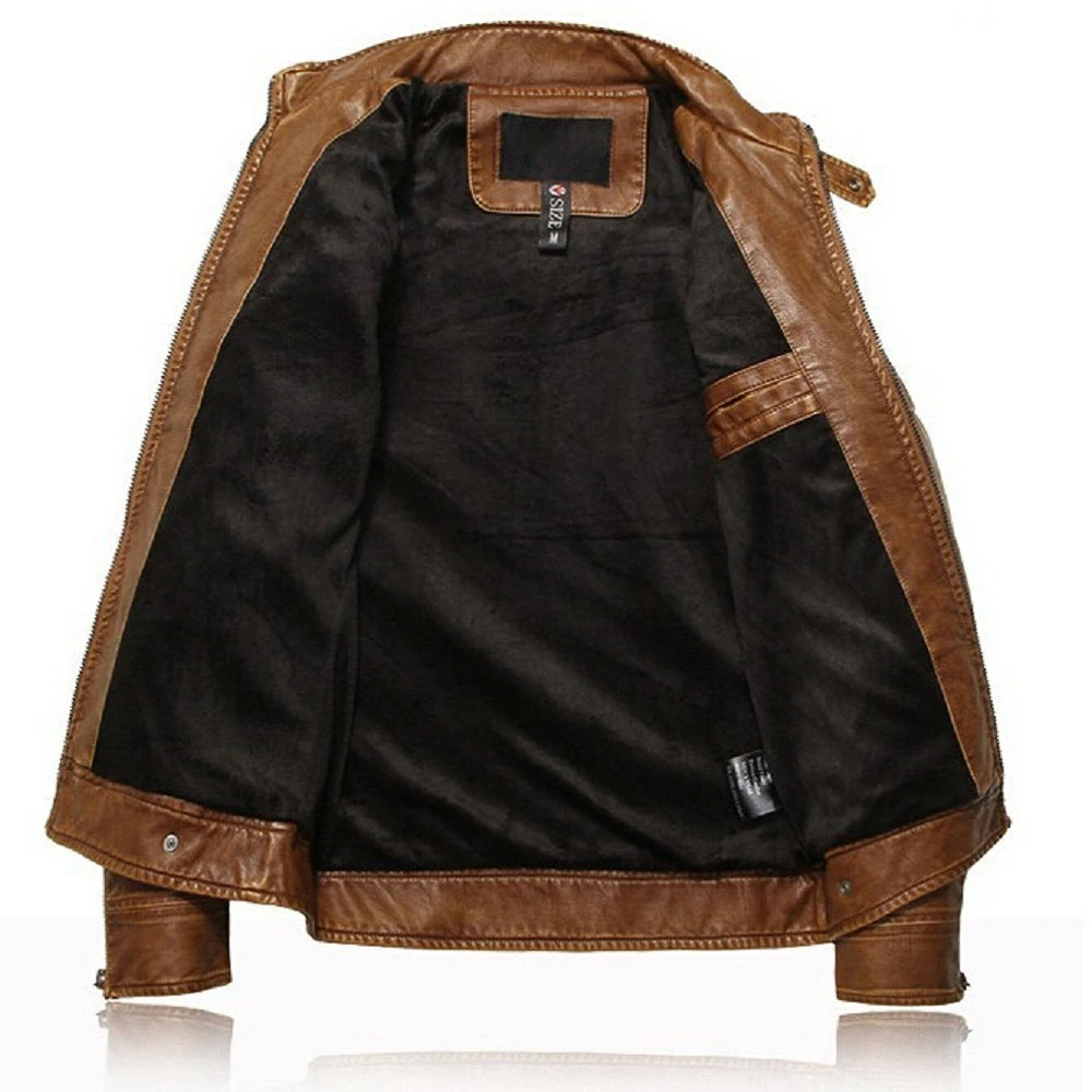 Бренд 2018 Новое поступление мотоциклетные кожаная куртка Для мужчин весна и осень