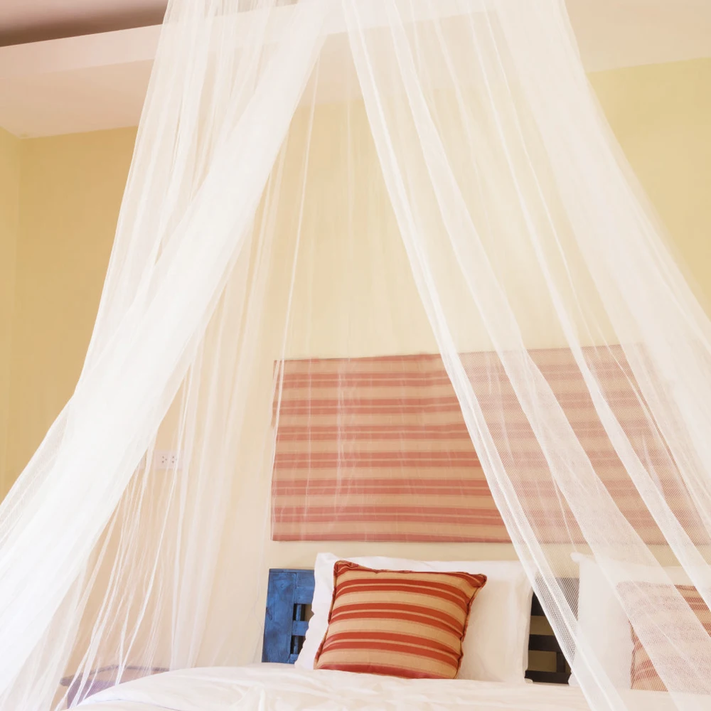 Универсальная белая купольная сетка от комаров легкая в установке подвесная