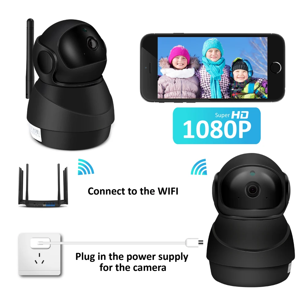 1080P 2MP IP камера Wifi для помещений видеонаблюдение CCTV беспроводная безопасности