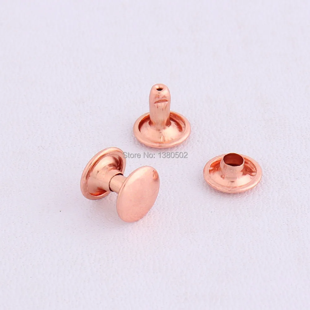 200 комплектов 9 мм розовое золото и золотой цвет двойная крышка заклепка для