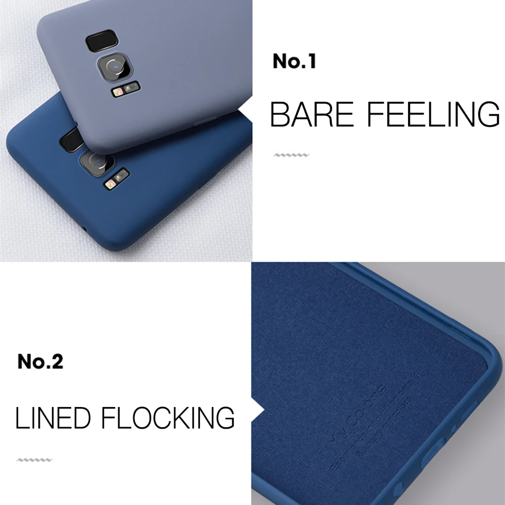 Original Case for Samsung Galaxy S10 Plus S10E S8 S9 Note 8 9 Summer Liquid Silicone Soft Cover SamsungS10 Phone Shell Coque |