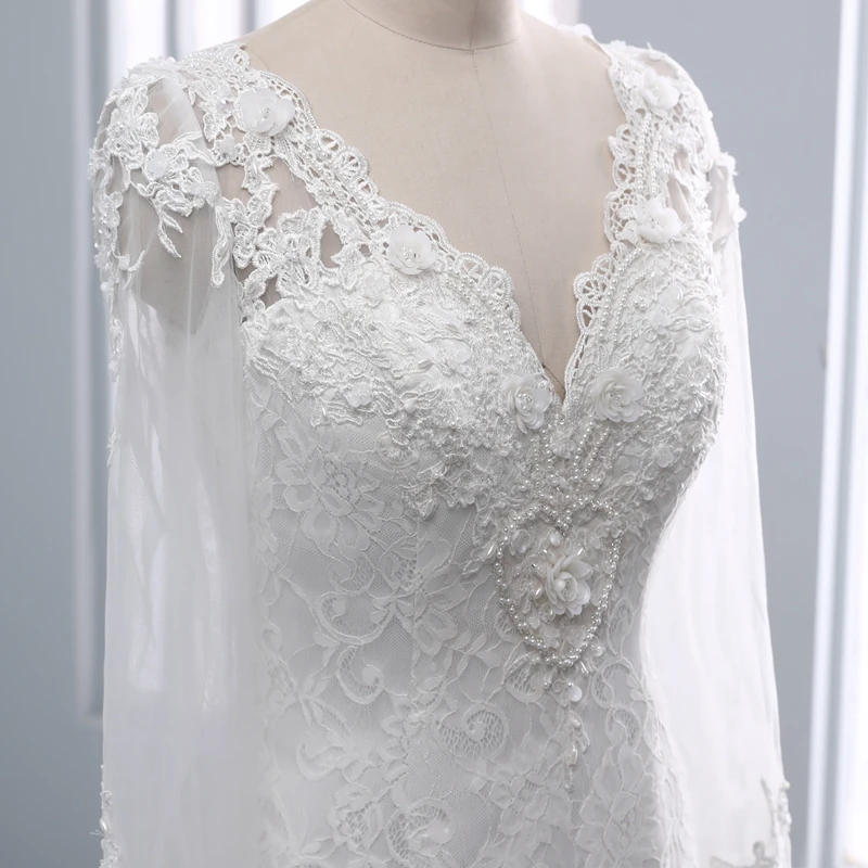 Miaoduo Vestido De Noivas Sereia/белые кружевные свадебные платья с длинными рукавами и