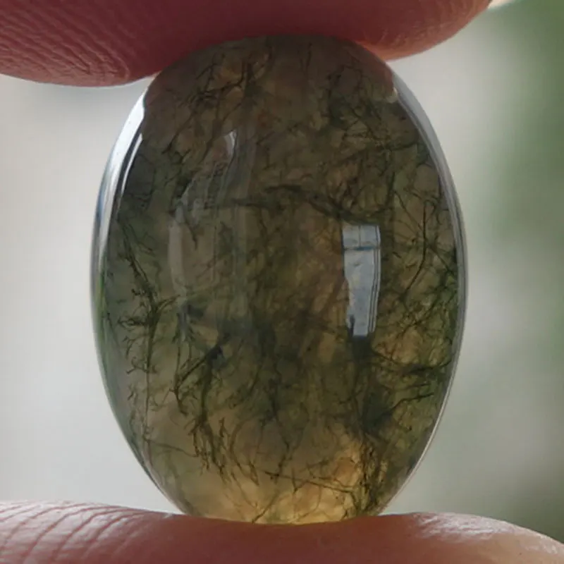 10 шт./лот натуральные овальные купольные моховые Агаты кабошоны для кабошонов с