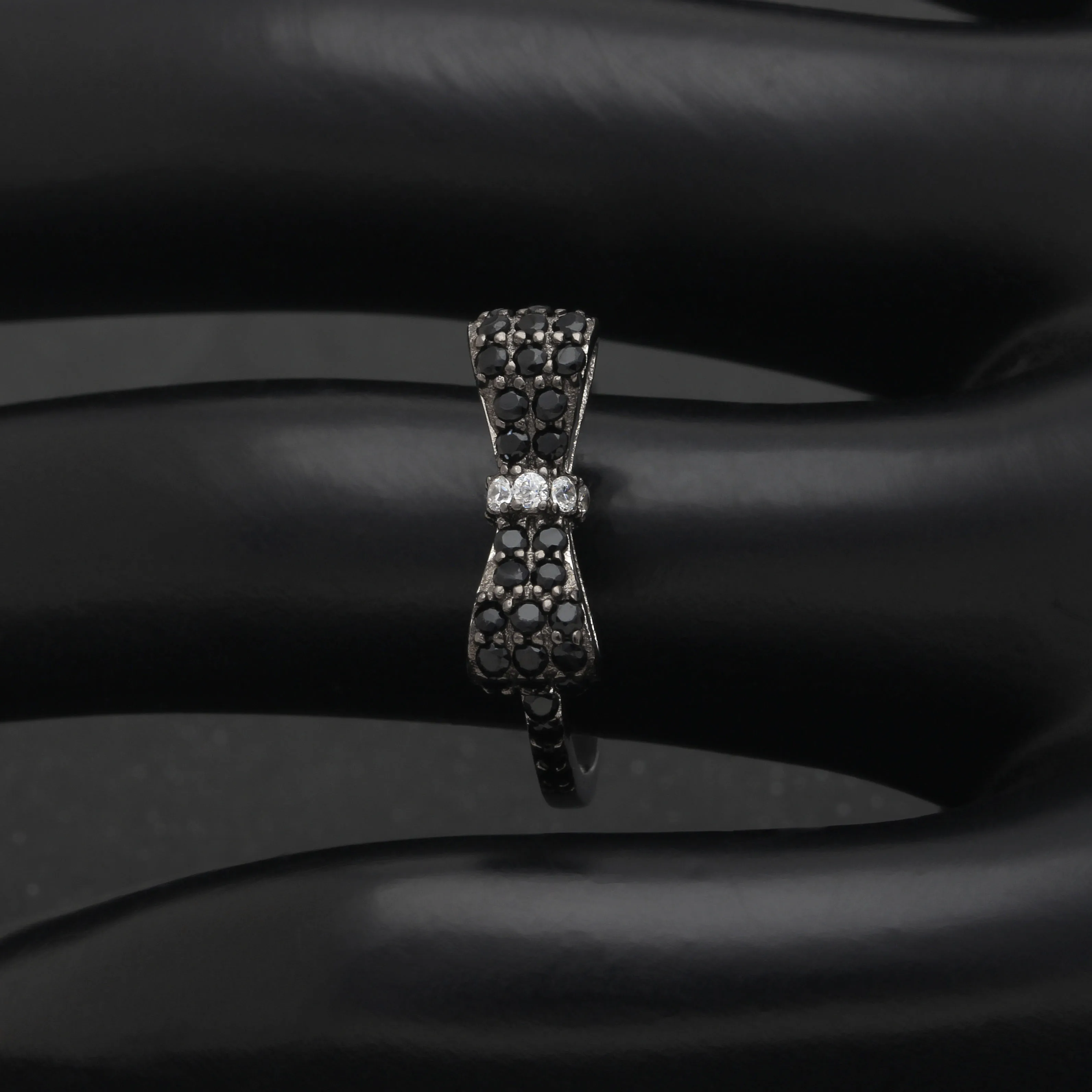 2018 Новая мода лук взрыв кольцо черный милый кубического циркония свадебные