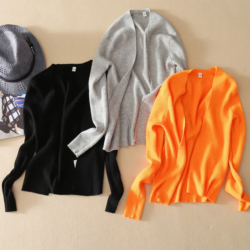 100% кашемировый кардиган женский сексуальный короткий весенний корейский