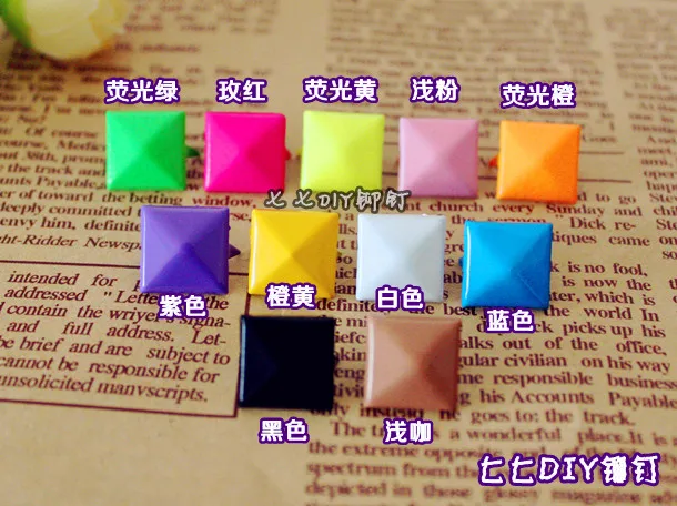

10 Mixed colorful 12mm DIY Rivets Spokes and studs for bags/shoes/garments