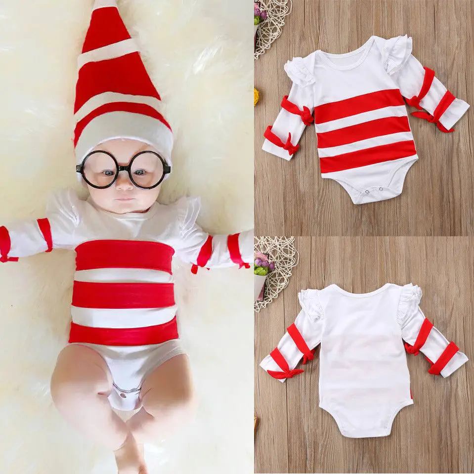 

Toddler Newborn Baby Girl Striped Spring Cotton Jumpsuit BodysuitS Casual Outfit Pop Clothes 0-24M