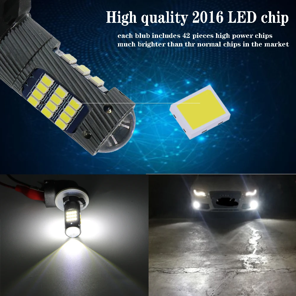 Y 10X супер яркие H1 H3 передние и задние противотуманные фары лампы 4 Вт 42SMD 2016