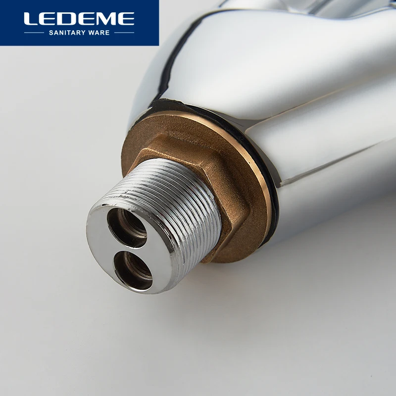 LEDEME Смеситель для кухни с гайкой латунь Цвет: хром L5904 | Обустройство дома
